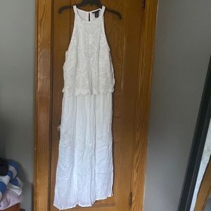 White flowy lace dress